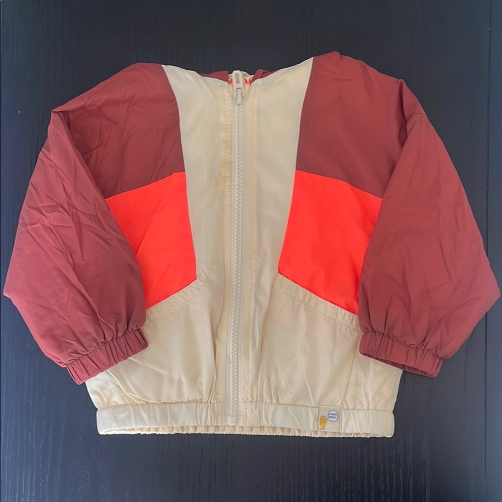 Zara Cream and Orange Windbreaker Jacket